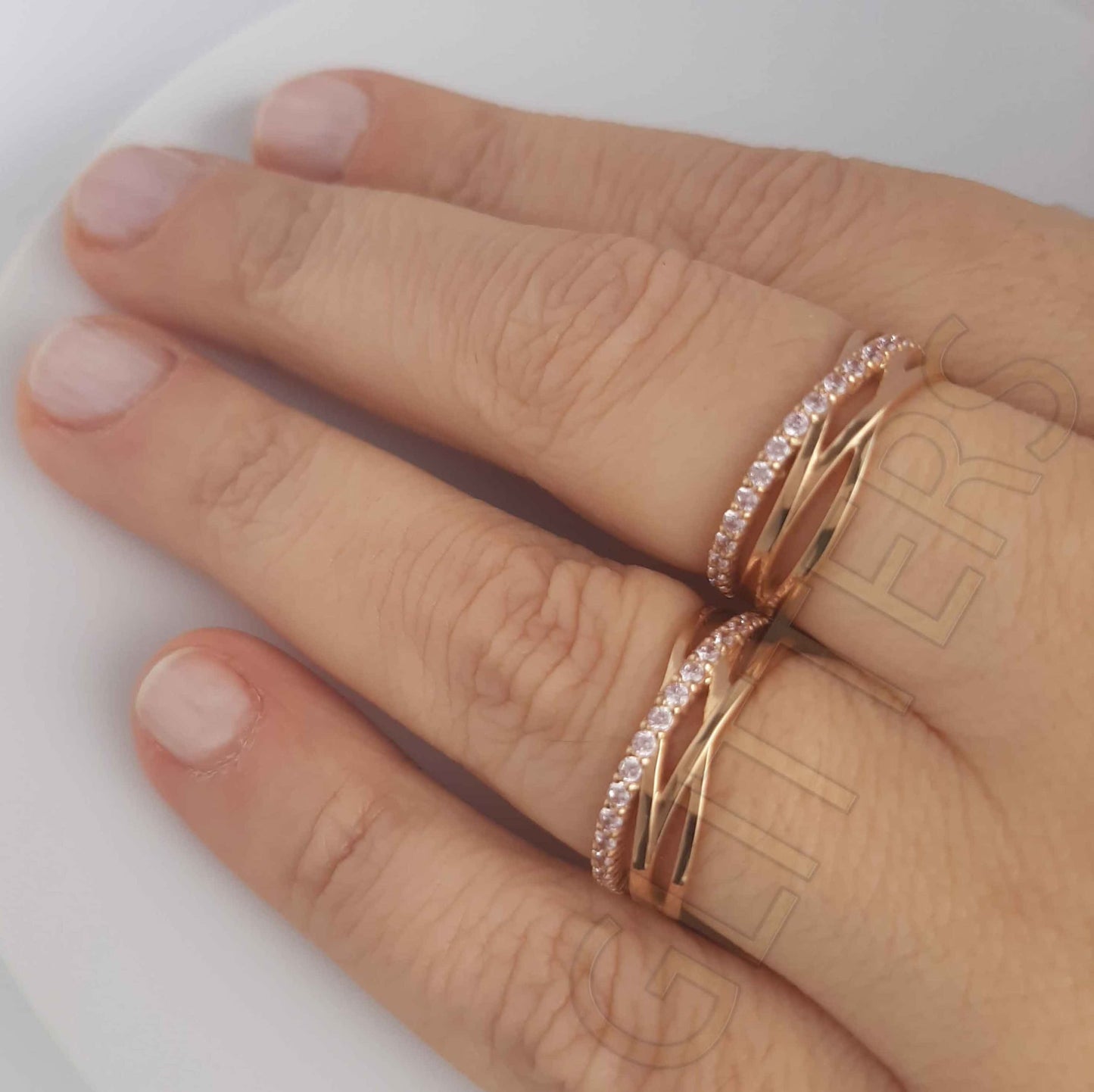 18kt Pink gold natural ring